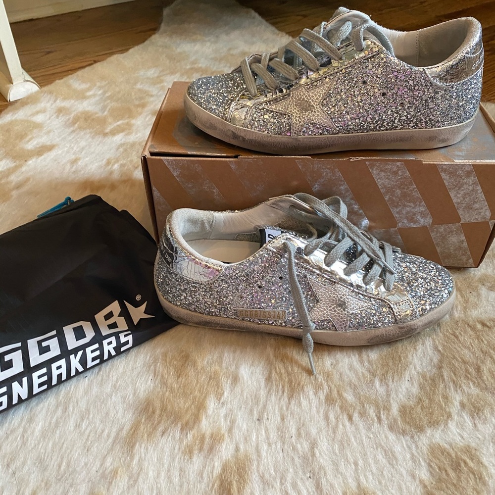 Golden goose glitter low tops